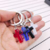 Wholesale White Natural Stone Cross Keychain Lovable Key Ring for Boutique Resale