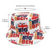 Wholesale London Print Retro Love Heart Bucket Hat Sun Protection Hat for Men Women