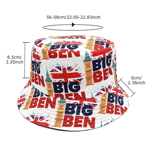 Wholesale London Print Retro Love Heart Bucket Hat Sun Protection Hat for Men Women