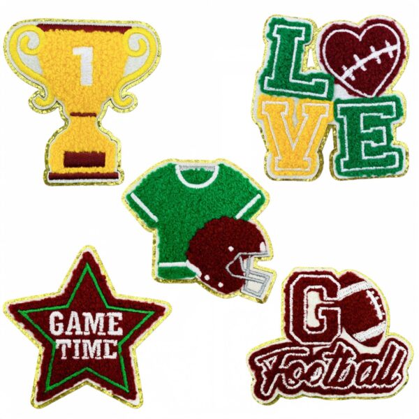Wholesale Gold Edge Towel Embroidered Rugby Patch Sports Fashion Accessory Decorative