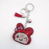 Wholesale Trendy Pink Rhinestone Rabbit Keychain Bag Charm Women Boutique Resale