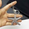 Wholesale Nautical Starfish Keychain Pendant Retro Ocean Themed Zinc Alloy Fashion Accessory for Keys, Bags,