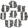Wholesale Embroidered Fabric Patch Black White Cartoon English Words Decorative Patch for Clothing DIY