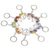 Wholesale Tree of Life Heart Keychain Pendant Natural Strawberry Crystal Fashion Accessory Gift