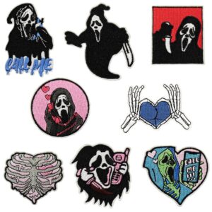 Wholesale Punk Skull Embroidered Patch Decorative Iron On Applique for Clothing DIY Fashion Accessory Gift