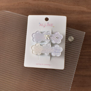 6 # Purple 3 flowers-2pcs