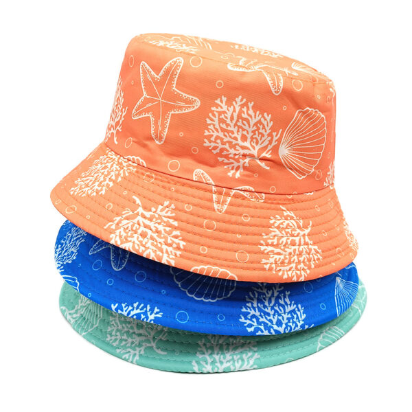 Wholesale Starfish Pattern Double Sided Fisherman Hat Sun Protection Fashion Accessory for Outdoor Travel Gift