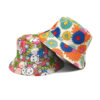 Wholesale Fashion Smile and Sunflower Pattern Fisherman Hat for Summer Outdoor Sun Protection