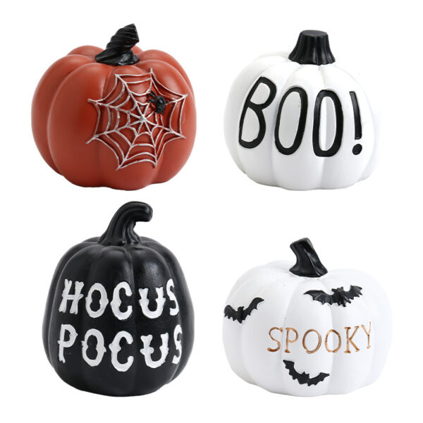 Wholesale European Style Resin Pumpkin Black Halloween Decorative Accent for Party Tabletop
