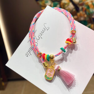Peaceful and Healthy Five-Colored Rope Tassel Bag