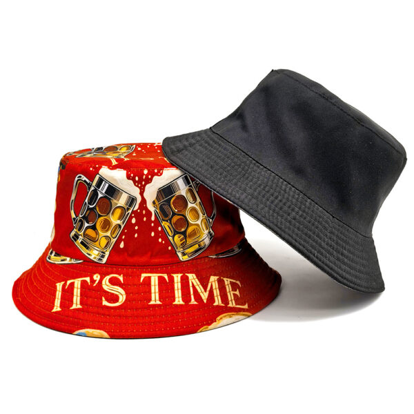 Wholesale Chic Beer Pattern Bucket Hat Sun Protection for Fashion Accessory