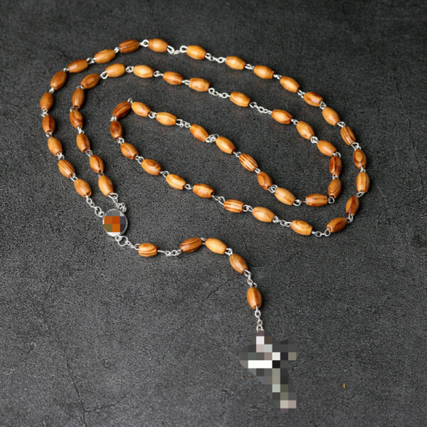 oly-3e4d53e7f9981f992d5e34d7cb5415e1 Wholesale Cross Design Wooden Bead Necklace Natural Wood Pendant Religious Jewelry Gift