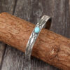 Wholesale Vintage Silver Alloy Turquoise Pattern Bangle Bracelet, Bohemian Geometric Jewelry Accessory for Everyday Wear