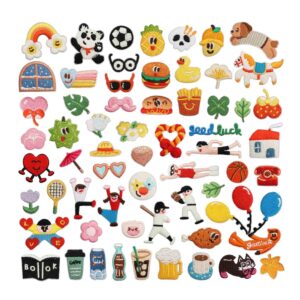 oly-3e6ceec3b12c59a65d9ab22f4c7041b1 Wholesale Korean Style Black Cat Embroidery Patches - Hamburger Fries Balloon Design, Polyester, for Clothing Decoration, Fashion Accessory