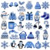 Wholesale Blue Christmas Graffiti Embroidered Patch Sticker Decorative Resale Accessory