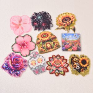 Wholesale Random Different Styles 10pcs Plant Theme Acrylic Flat Backs
