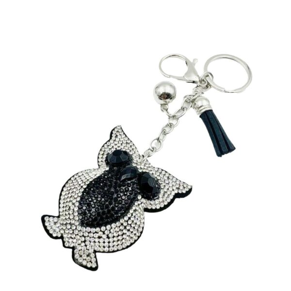 Wholesale Owl Rhinestone Tassel Keychain Bag Charm Decorative Accessory