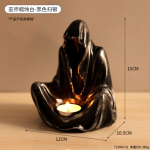 7150m-02 wizard candle holder-black silver (excluding tealight) / As shown in the picture