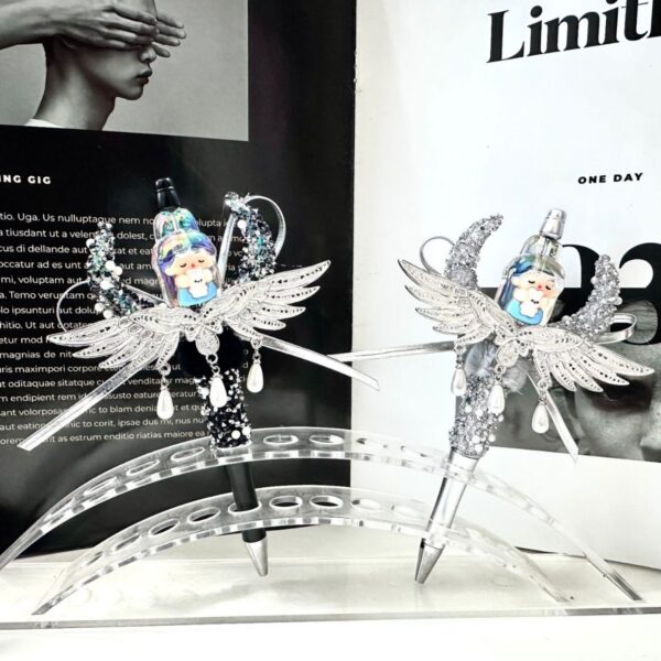 oly-3e917d82d6aa276d2717c1add901bd79 Wholesale Dark Angel Wings DIY Beaded Pen with Tassels Trendy Jewelry Accessory for Everyday Use