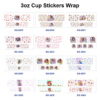 Wholesale 8pcs Dreamy Fairy Tale Girl Floral Print 3oz Cup Stickers Wrap OLY Exclusive