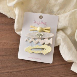 3 # Yellow oval bow-4pcs