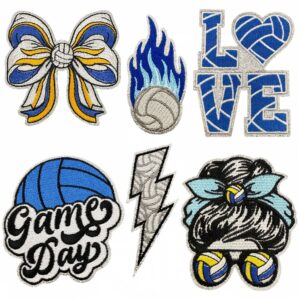Wholesale Volleyball Sports Patch - Cartoon Embroidery with Glitter, Decorative Iron-On Patch for Clothing Accessory