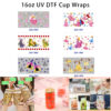 Wholesale 5pcs Soft Pastel Dreamy Watercolor Fantasy Gown Maiden Fantasy Castle Silhouette Fairy Tale Side Character Butterfly Rose Heart Floral Mixed Decor Prints 16oz Cup UV DTF Wraps OLY Exclusive