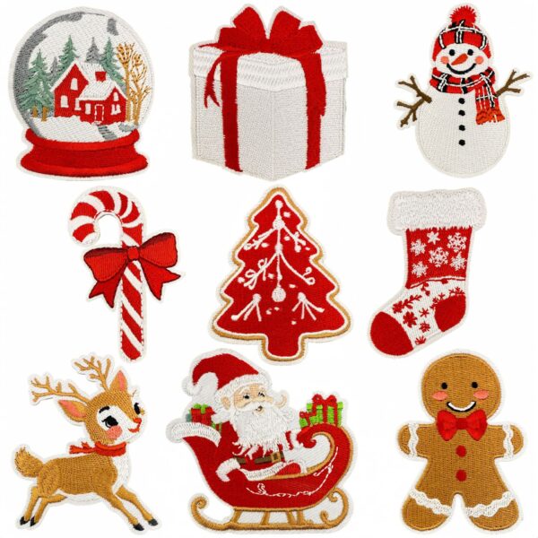 Wholesale Ivory White Christmas Embroidery DIY Patch for Sweater Scarf Bag Decoration
