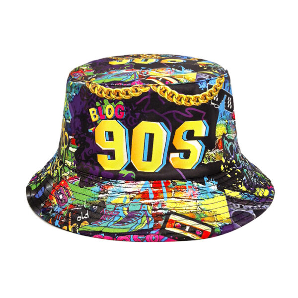 Wholesale 90s Retro Cassette Pattern Bucket Hat Unisex Trendy Sun Protection Hat for Outdoor Activities