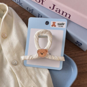 17 # Rice white bear head small cross-8cm