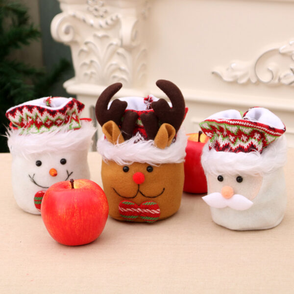 Wholesale Christmas Gift Bag Plush Drawstring Santa Design Decorative Accent for Holiday Party Favors Resale