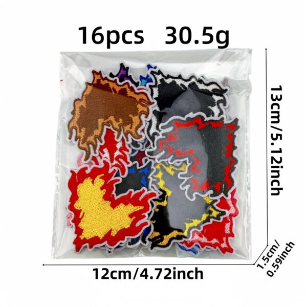 oly-3ee2ccb35d2a536a2750c4044aa51c2f Wholesale Flame Heart Embroidered Patches - 16 Piece Decorative Accent Set for Clothing and Bag DIY