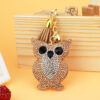 Wholesale Owl Rhinestone Tassel Keychain Bag Charm Decorative Accessory