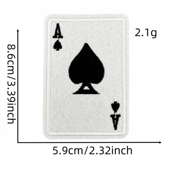 oly-3ef94c826e84ff5258b3f396745e6b3a Wholesale Embroidered Cloth Patch Ace of Spades Playing Card Design Decorative Fashion Accessory