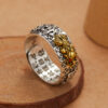 Wholesale Alloy Gold Electroplated Retro Pi Xiu Mantra Ring Unisex Jewelry Accessory