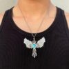 oly-3f345d4ab9254508d87ed5d37203ebd4 Wholesale Gothic Angel Cross Pendant Necklace Trendy Layered Chain Jewelry for Women Gift Boutique Resale