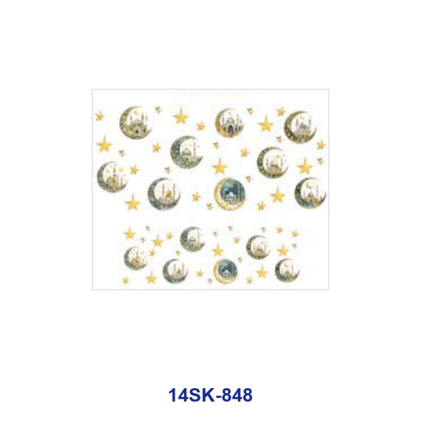 Wholesale 2/4/8pcs Watercolor Moon Star Building Print Mini Cup Keychain Sticker