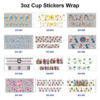 Wholesale 8pcs Mixed Pattern 3oz Cup Stickers Wrap OLY Exclusive