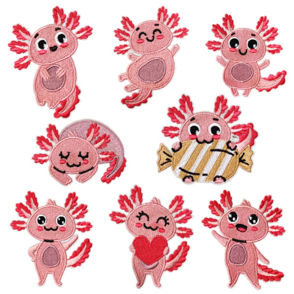 Wholesale Cute Cartoon Animal Embroidered Patches Polyester Thread Applique for Shoes Hats Fashion Accessory Gift