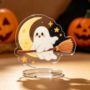 Wholesale Acrylic Halloween Ornaments - Pumpkin Ghost Standup Sign for Desktop Home Decor