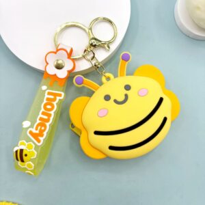 Coin purse-bee (leather rope style)