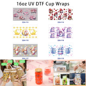 oly-402530ddfc63a67221c390e5e86017a6 Wholesale 5pcs Valentine Garden Sprite Vintage Pink Truck Moon Star Rose Teacup Mixed Romantic Print 16oz Cup UV DTF Wraps