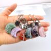 oly-40969982603b968f41d7af4eb1e91e4e Wholesale Natural Stone Moon Keychain Bag Charm Pastoral Style Women's Gift