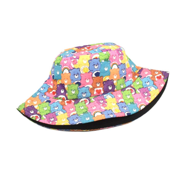 Wholesale Cartoon Bear Print Fisherman Hat Reversible Sun Hat for Outdoor Travel