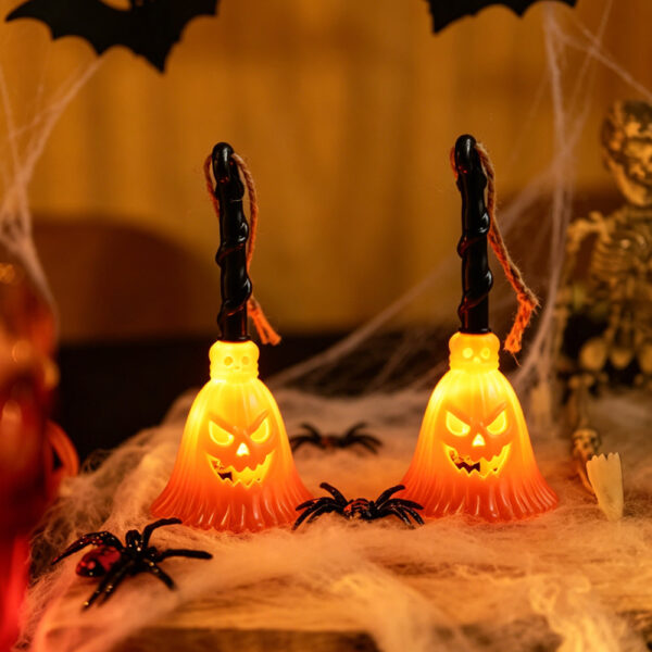 Wholesale Halloween Witch Broom Light Plastic Electronic Candle Party Decor Accent