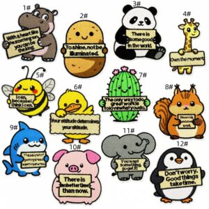 Cartoon animal cloth sticker set of 12 pieces
