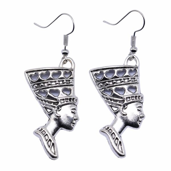 Wholesale Vintage Egyptian Queen Drop Earrings Gold Alloy Electroplated Party Wear Jewelry Accessory