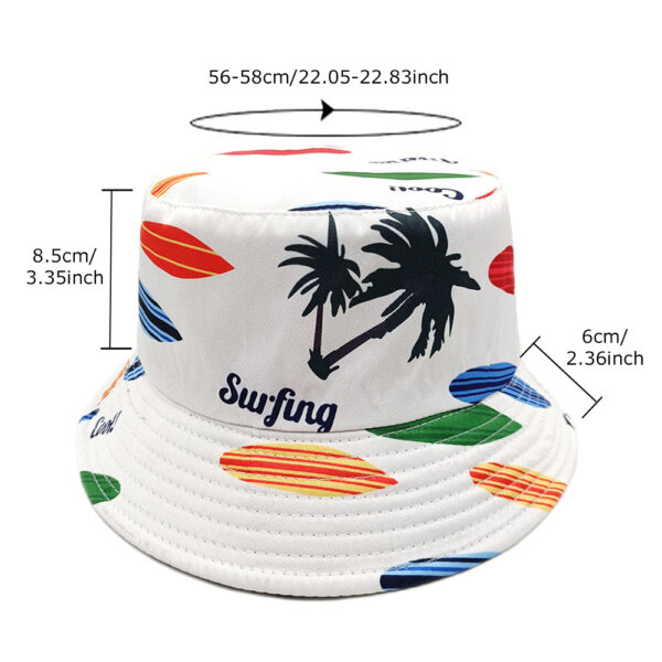 oly-40bc4c70d83c94e577d455643488afce Wholesale Double Sided Fisherman Hat Palm Tree Pattern Beach Vacation Sunscreen Fashion Accessory Gift