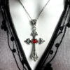 oly-40c45afcefeba5a203c5f5e739ad443b Wholesale Gothic Baroque Cross Pendant Necklace, Alloy Glass, Electroplated, Chic Gift Boutique Resale