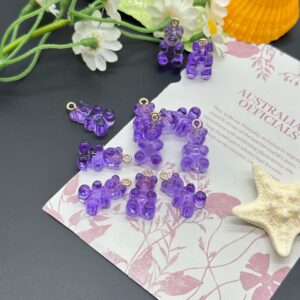 Deep purple / Bear pendant (single)